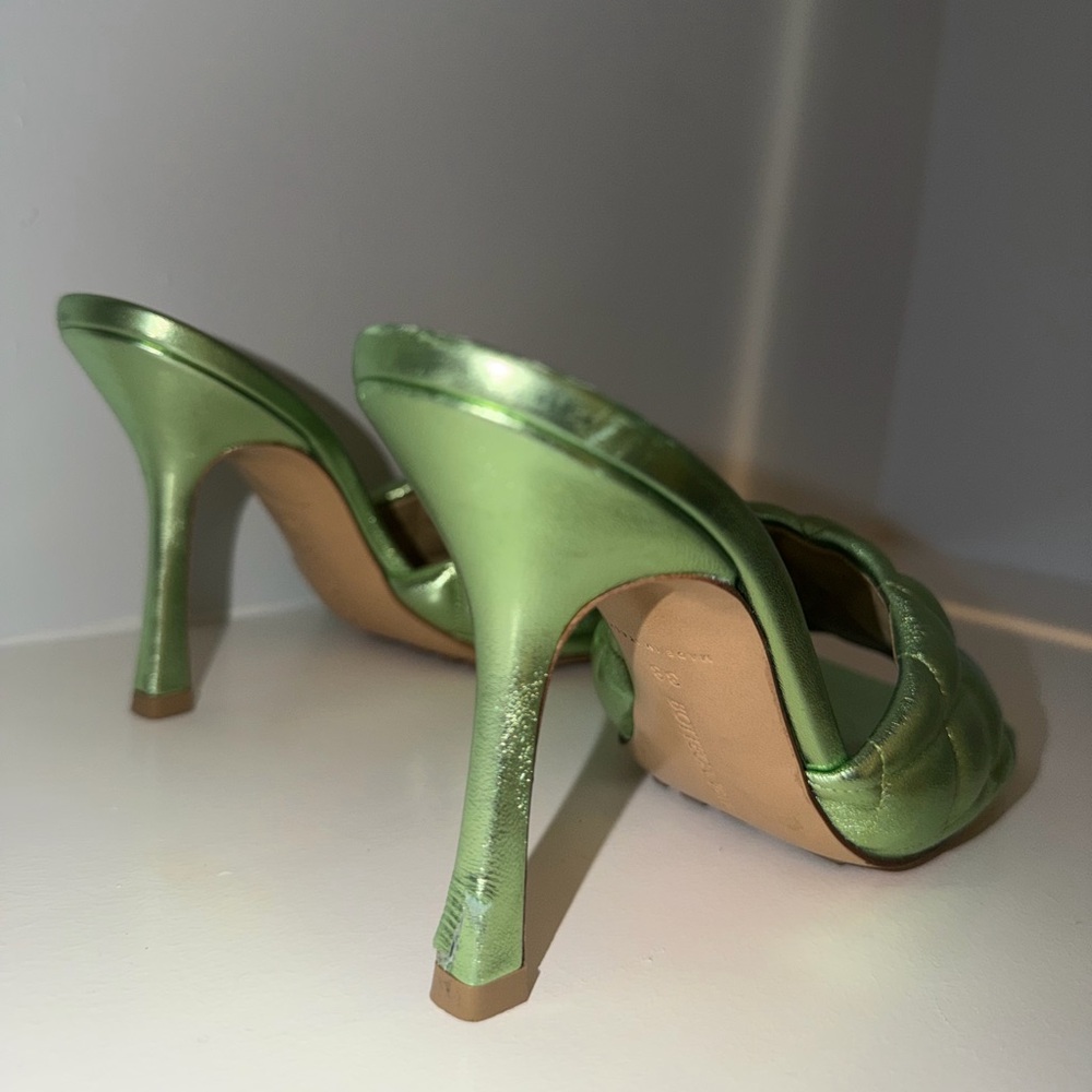 Authentic BOTTEGA VENETA Mule Heels Metallic Size 38 - Picture 4 of 14